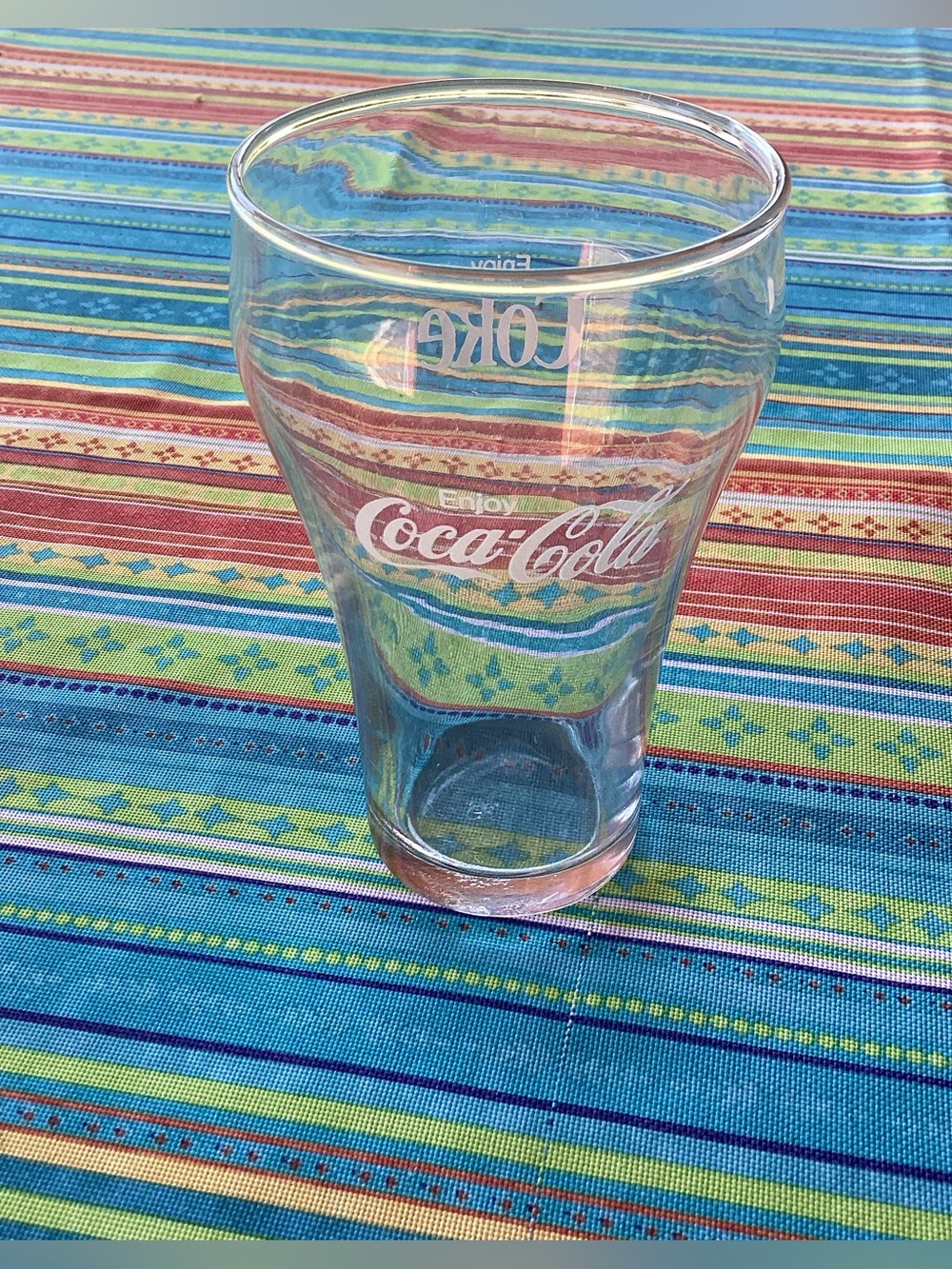Coca Cola Vintage Clear Glass Tumbler - 12 ounce
